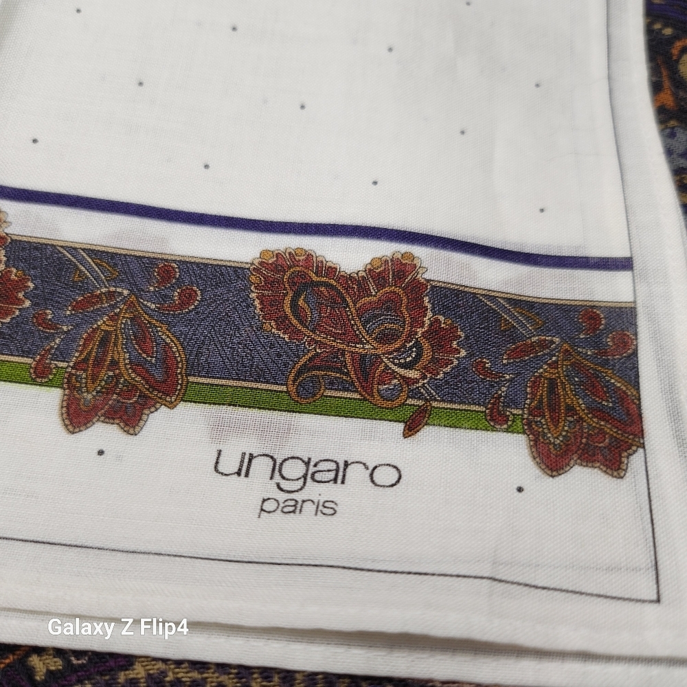 3/$100 Ungaro Paris  Handkerchief Cotton